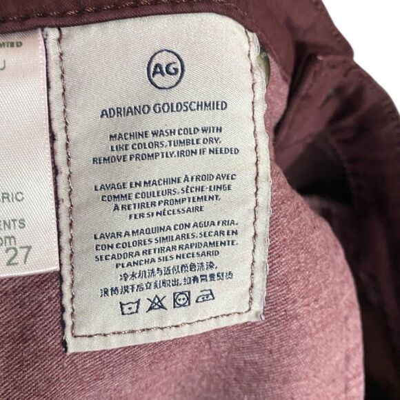 AG Adriano Goldschmied Pants Womens 27 Red Wine Legging Ankle Faux Leather NEW - Picture 12 of 13